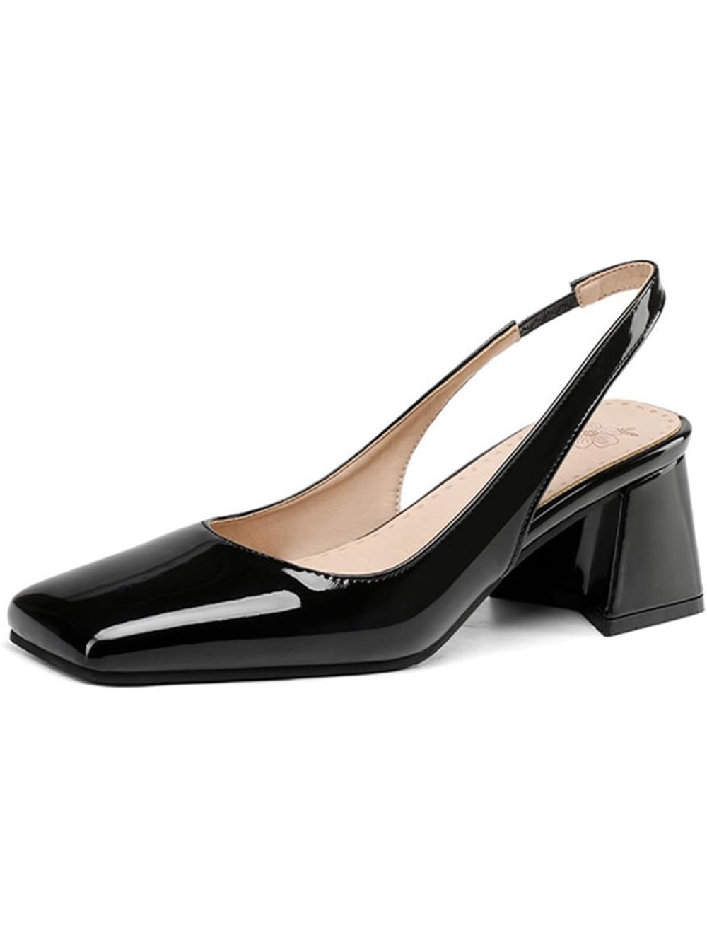 Women's Size 13 Patent Leather Chunky Heels Slingback Pumps